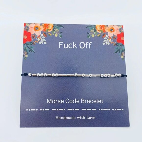 ($8) F*ck Off Morse Code Bracelet - Picture 1 of 2